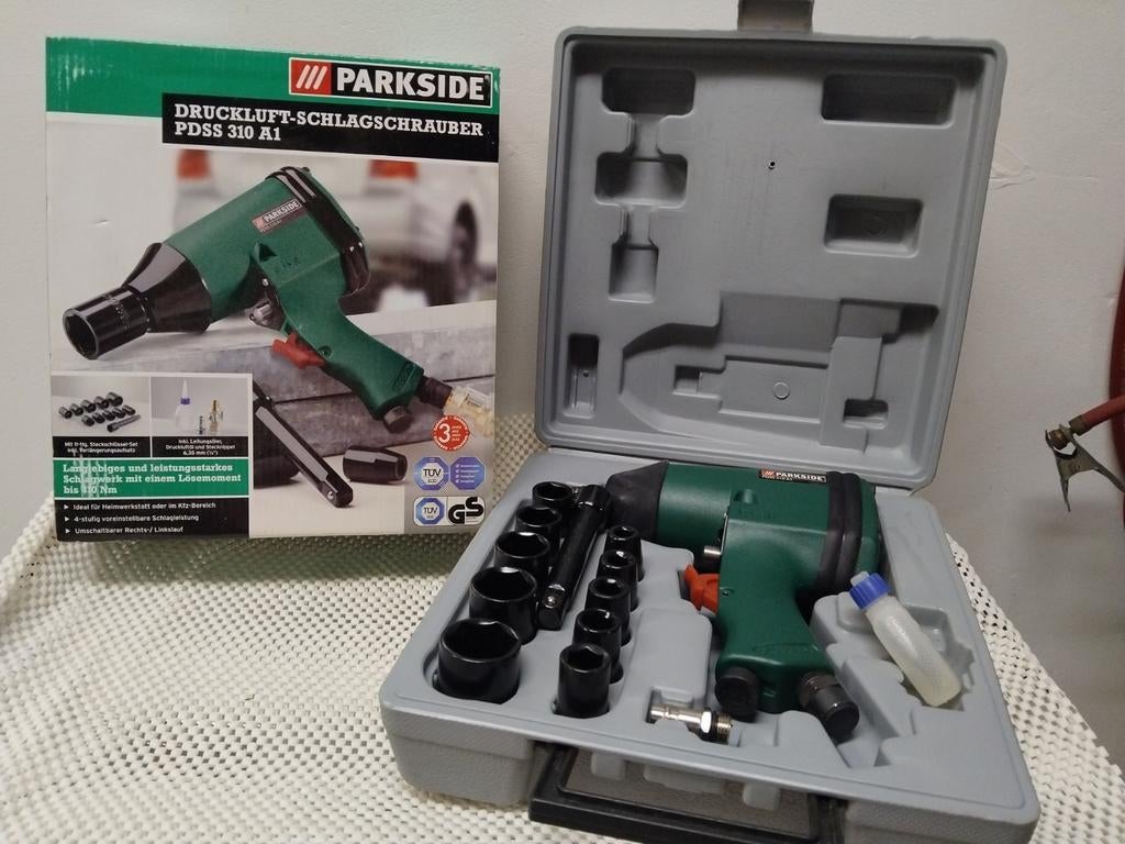Parkside PDSS 310 A1 perslucht slagmoersleutel set, Ophalen, Zo goed als nieuw