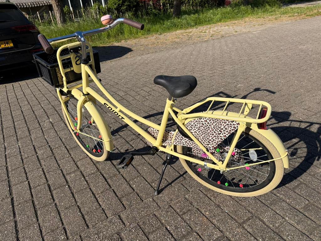 Spirit Kinderfiets 22inch Geel Leopard Print, Ophalen, Gebruikt, Terugtraprem, 22 inch