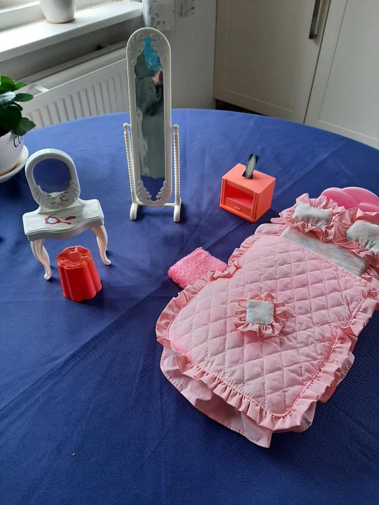 Vintage Barbie speelgoed interieur slaapkamer, Ophalen of Verzenden, Gebruikt, Barbie