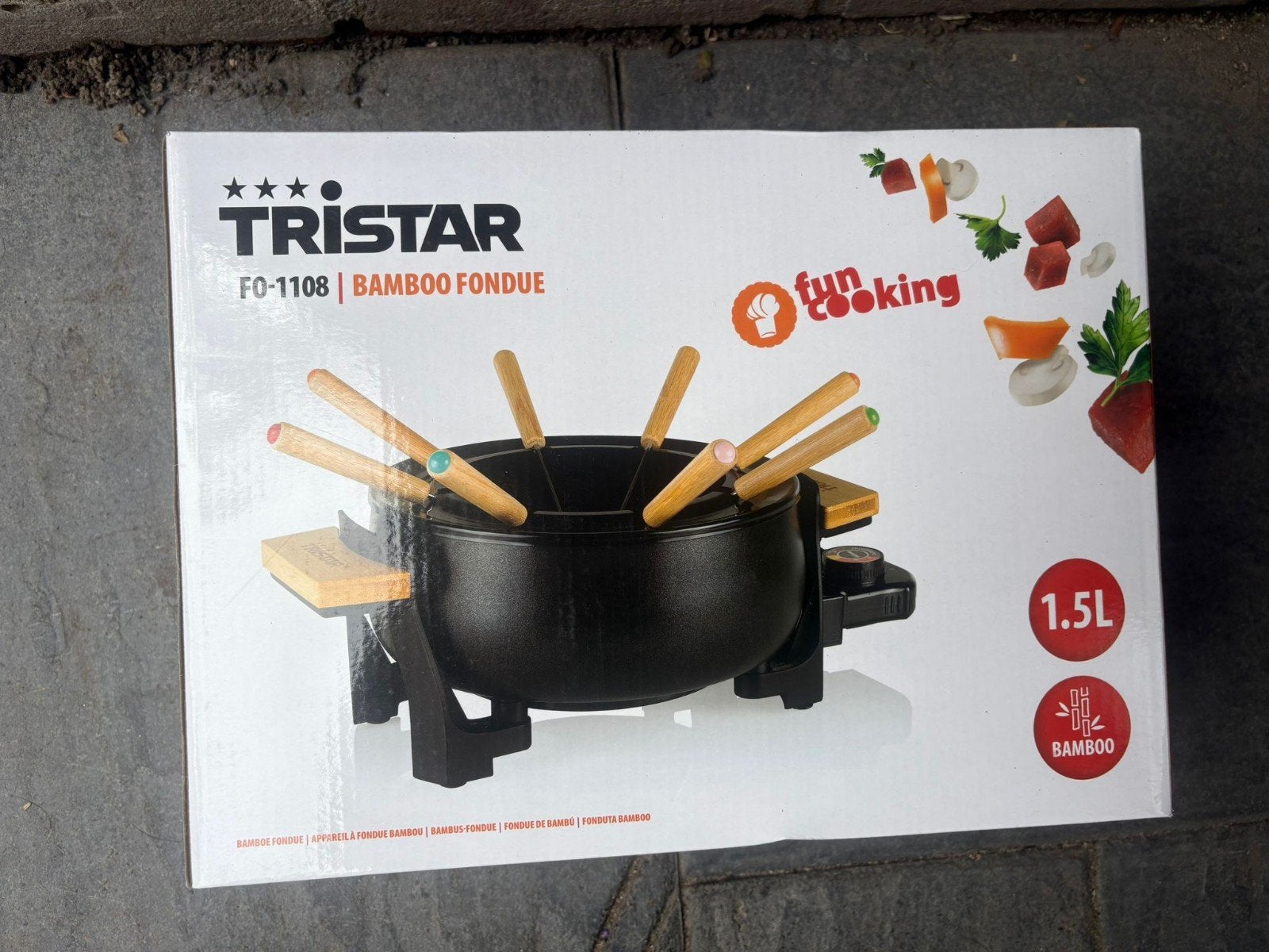Tristar FO-1108 Bamboo Fondue - Nieuw in doos, Tristar, Nieuw, Fondueset, Elektrisch