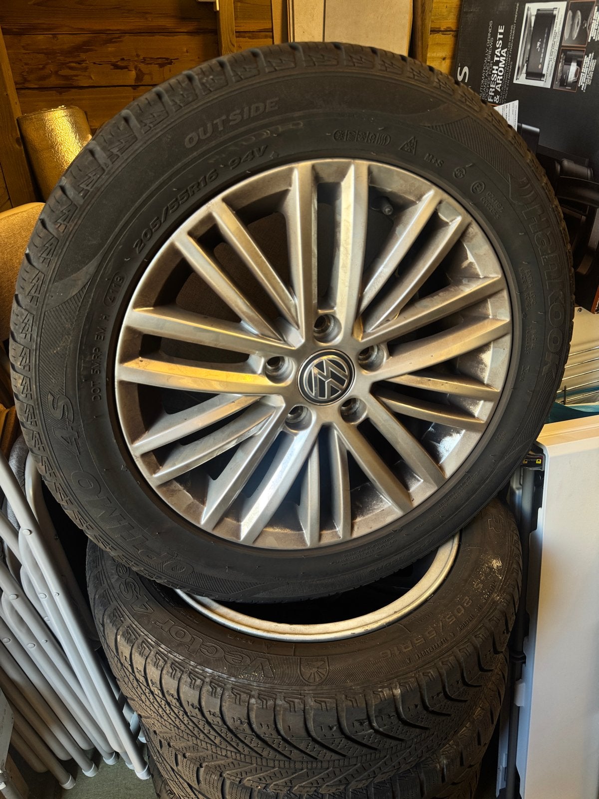 16 inch Volkswagen Golf Velgen met Banden 205/55R16, Auto-onderdelen, Banden en Velgen, Ophalen, Gebruikt, 16 inch, Banden en Velgen