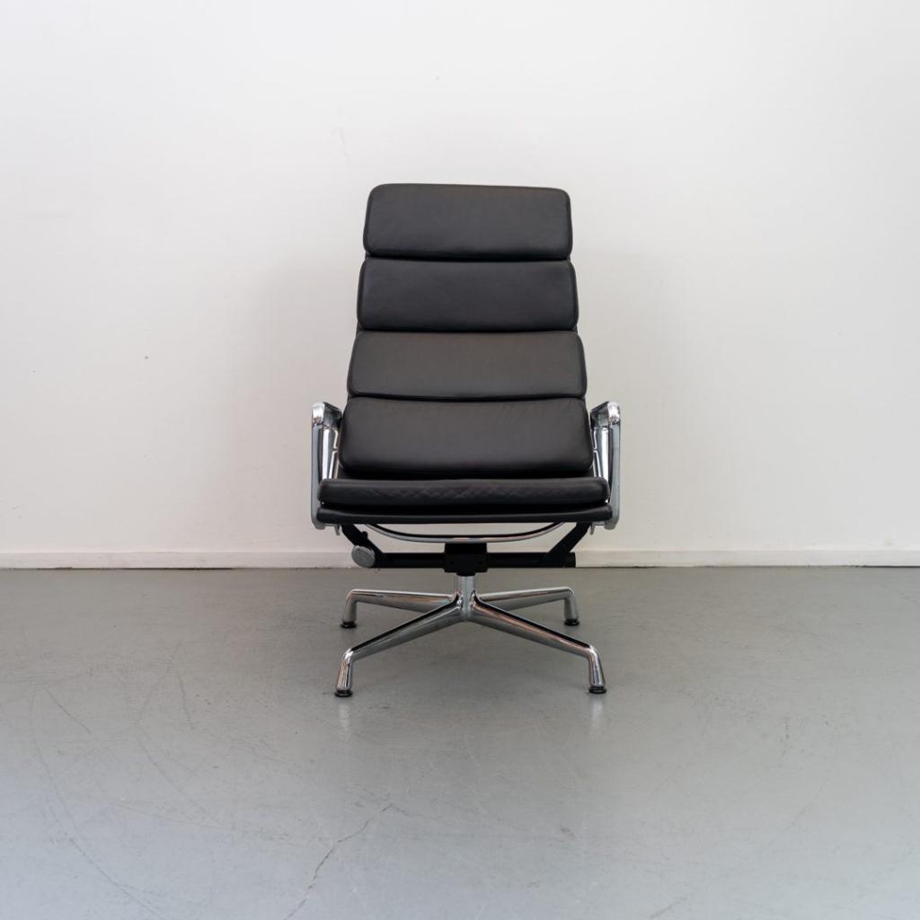 3x Vitra Eames EA 222  Softpad zwart - aluminium, Huis en Inrichting, Fauteuils, Niet ingevuld, Niet ingevuld, 75 tot 100 cm, Ophalen of Verzenden