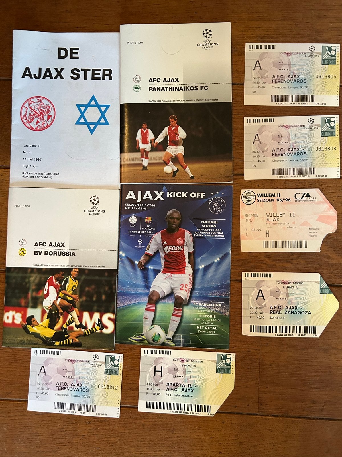 Verzamelaars opgelet: Ajax tickets, programma’s, Ajcieden, Overige typen, Drie personen of meer, December, Europa of Champions League