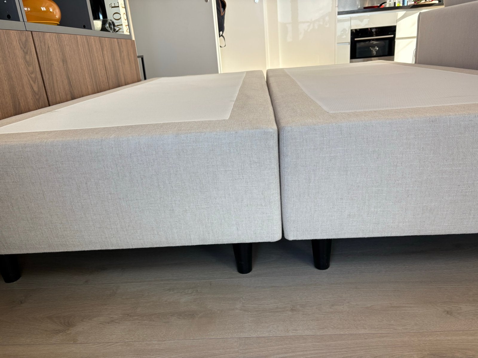 Swiss Sense boxpring exclusief matras (2x80)160x200, Ophalen, Eenpersoons, Beige, 200 cm
