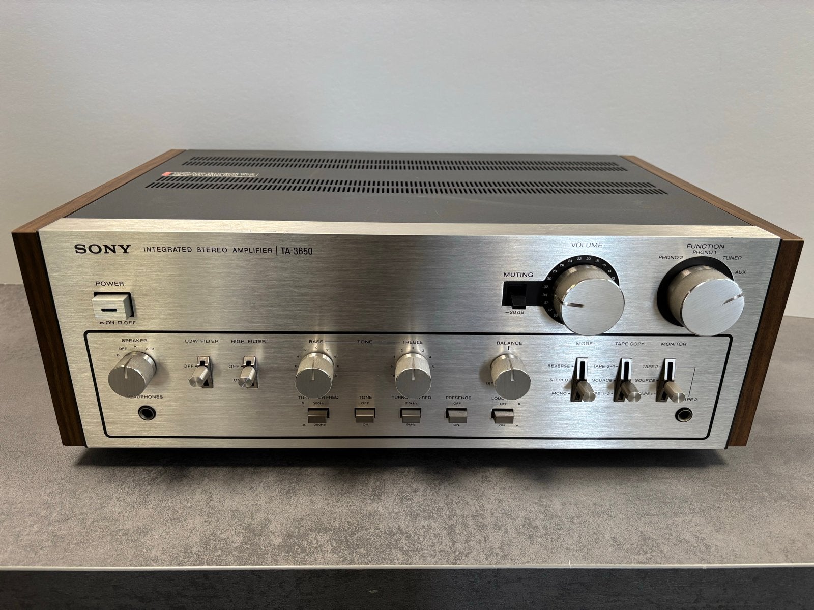 Sony TA-3650 Geïntegreerde Stereo Versterker, Audio, Tv en Foto, Versterkers en Receivers, Gebruikt, Ophalen of Verzenden, Sony