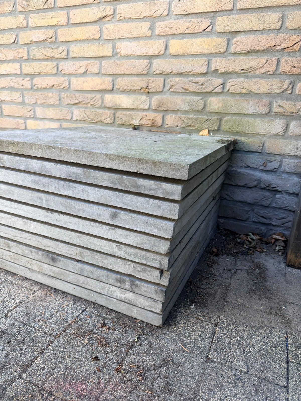 Chinees hardsteen terrastegels 60x60 10 stuks, Ophalen, Gebruikt, 5 tot 10 m², Beton