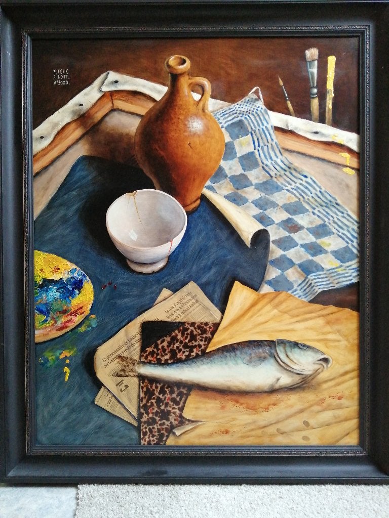 olieverfschilderij, schilderij, paneel, stilleven, Antiek en Kunst, Kunst | Schilderijen | Klassiek, Ophalen, Paneel, Nederlandse school