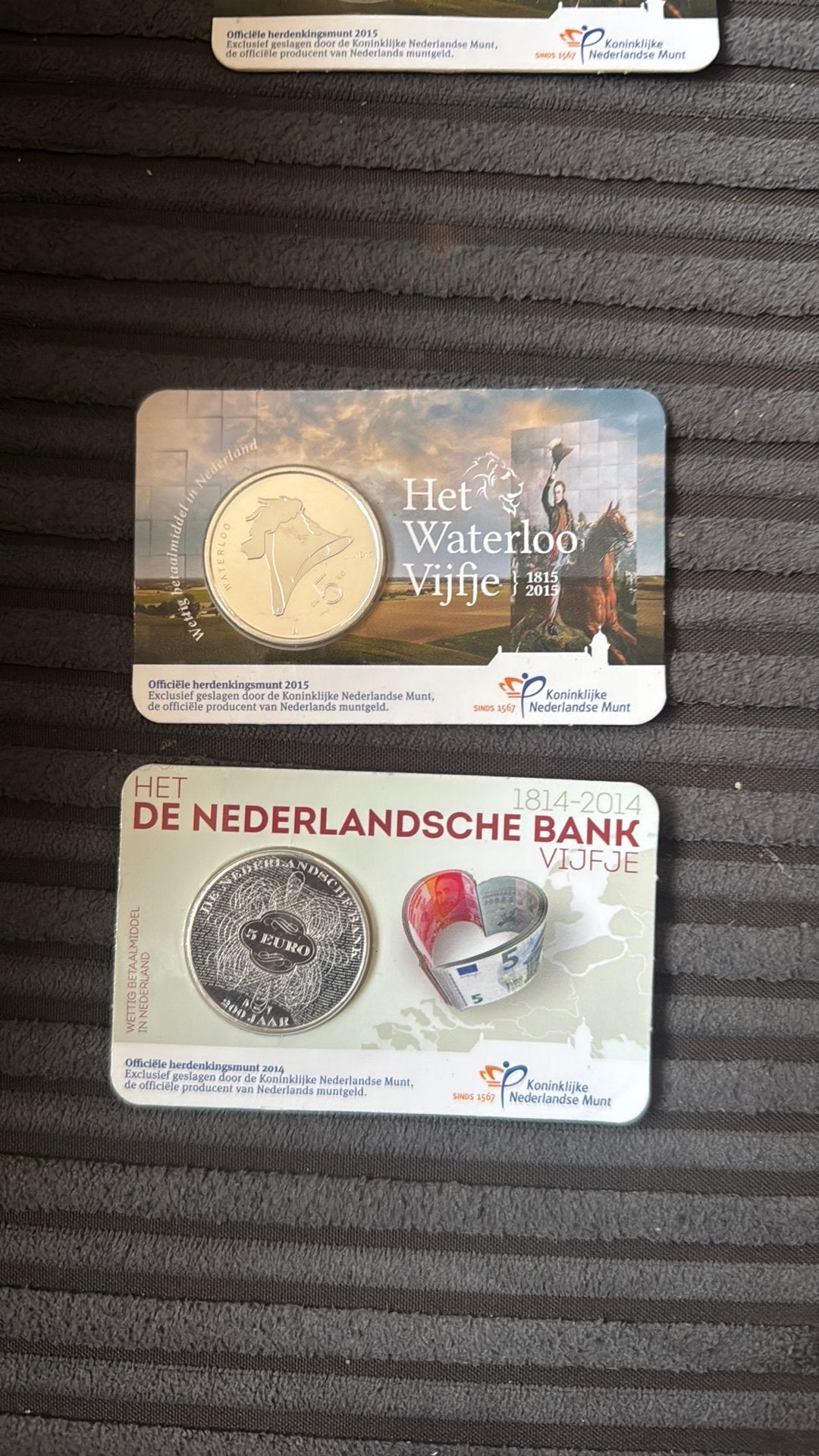 2 munten het waterloo en de Nederlandsche bank, Ophalen of Verzenden, Nederland, Munten