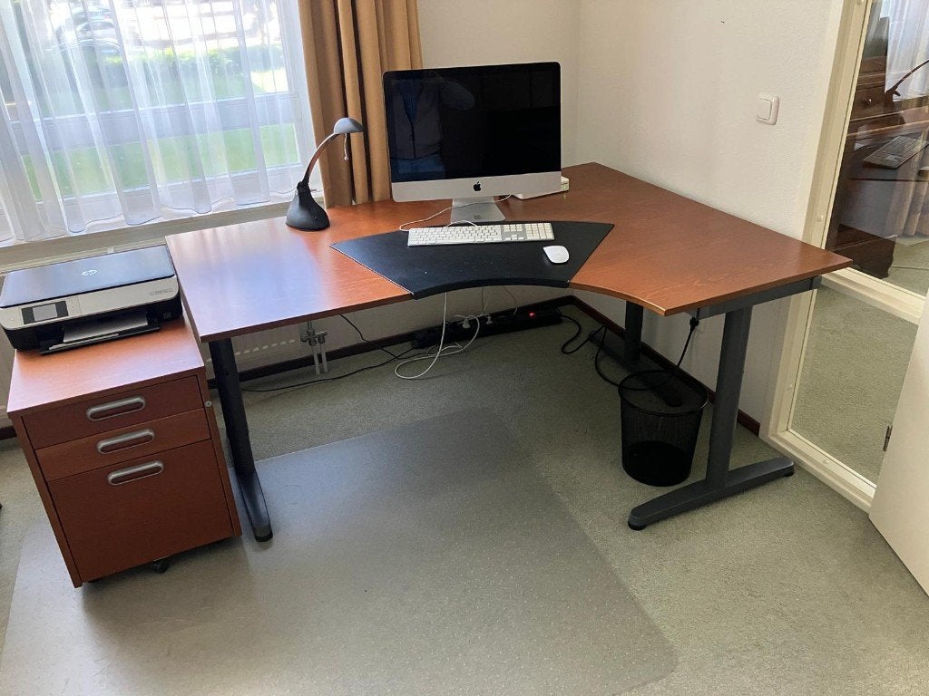 GALANT bureaus: recht & hoek incl ladekasten, Huis en Inrichting, Bureaus, Ophalen, 160 cm, Gebruikt, Hoekbureau