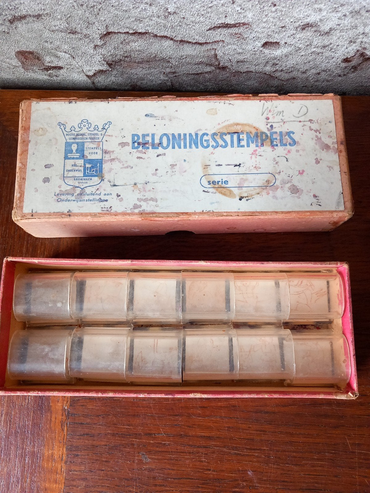 Vintage Beloningsstempels - Complete Set met Doos, Hobby en Vrije tijd, Ophalen of Verzenden, Gebruikt, Houten stempel