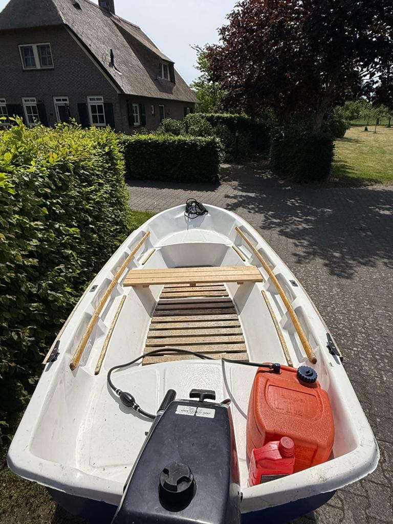Sloepje 4pk | 350cm x 140cm | polyester| met trailer, Watersport en Boten, Sloepen, 4 m, Overige brandstoffen, 4 pk, 2 m