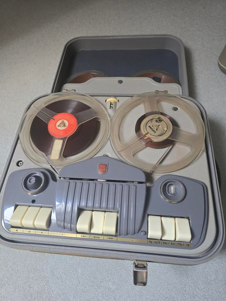 Vintage Philips Bandrecorder met losse onderdelen, Audio, Tv en Foto, Bandrecorders, Ophalen, Bandrecorder, Met banden