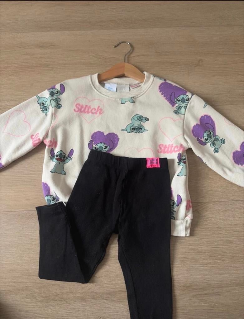 Zara Disney Stitch trui en zwarte legging set, Ophalen of Verzenden, Zo goed als nieuw