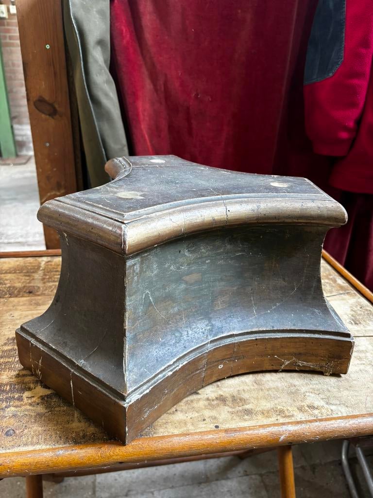 Groot antiek massief houten plateau, Ophalen