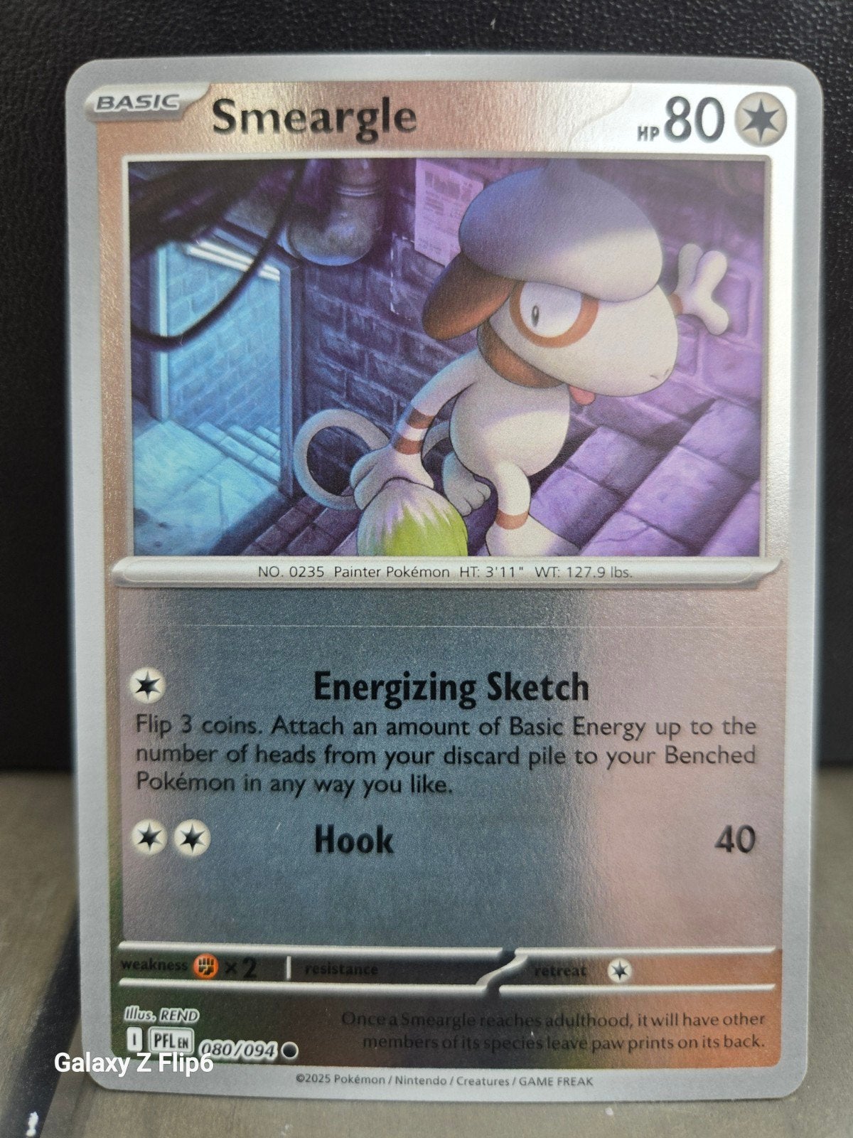 Pokémon Kaart Smeargle 080/094 PFLIN - Nieuwstaat, Ophalen of Verzenden, Nieuw, Losse kaart