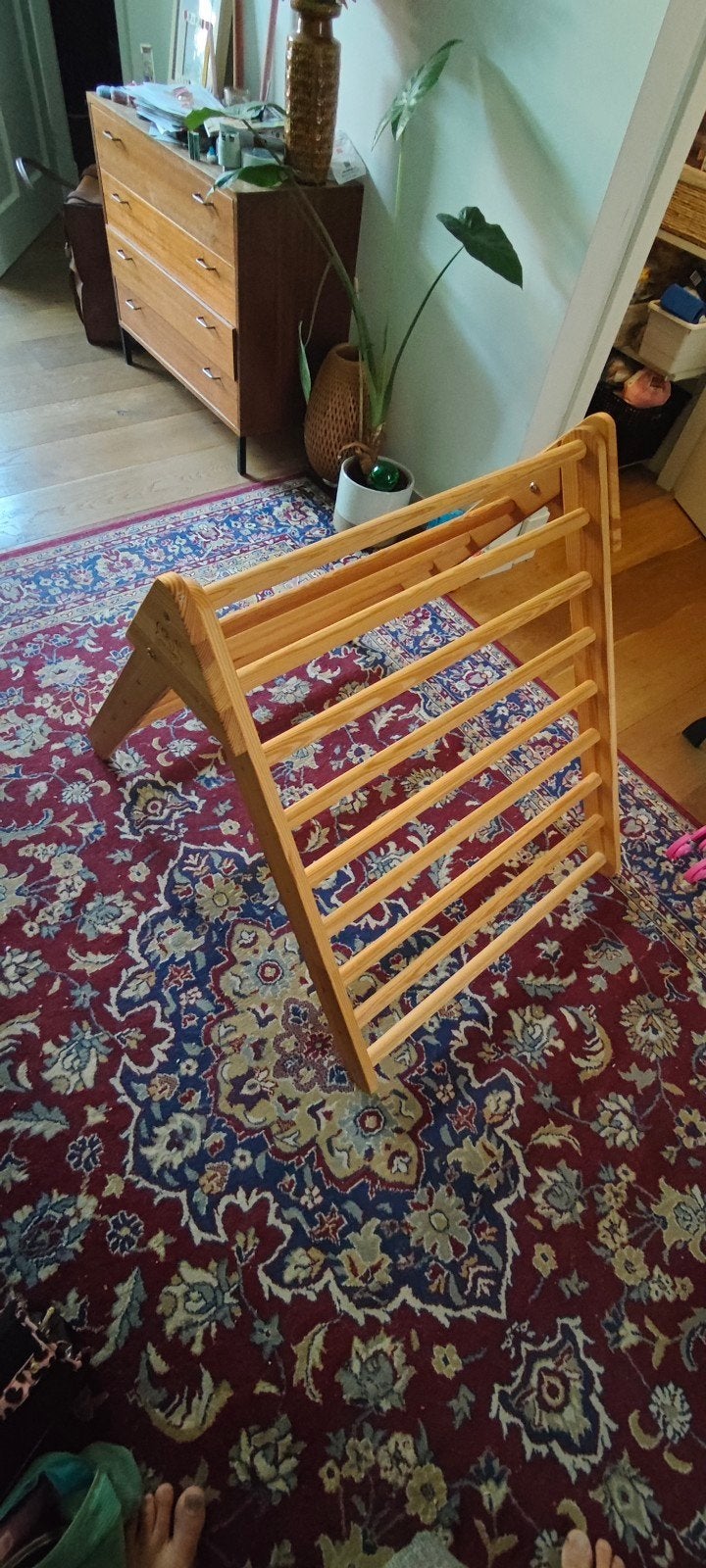 Houten Klimrek met Glijbaan - Montessori Speelgoed, Ophalen, Zo goed als nieuw, Glijbaan, Aanbouwonderdeel