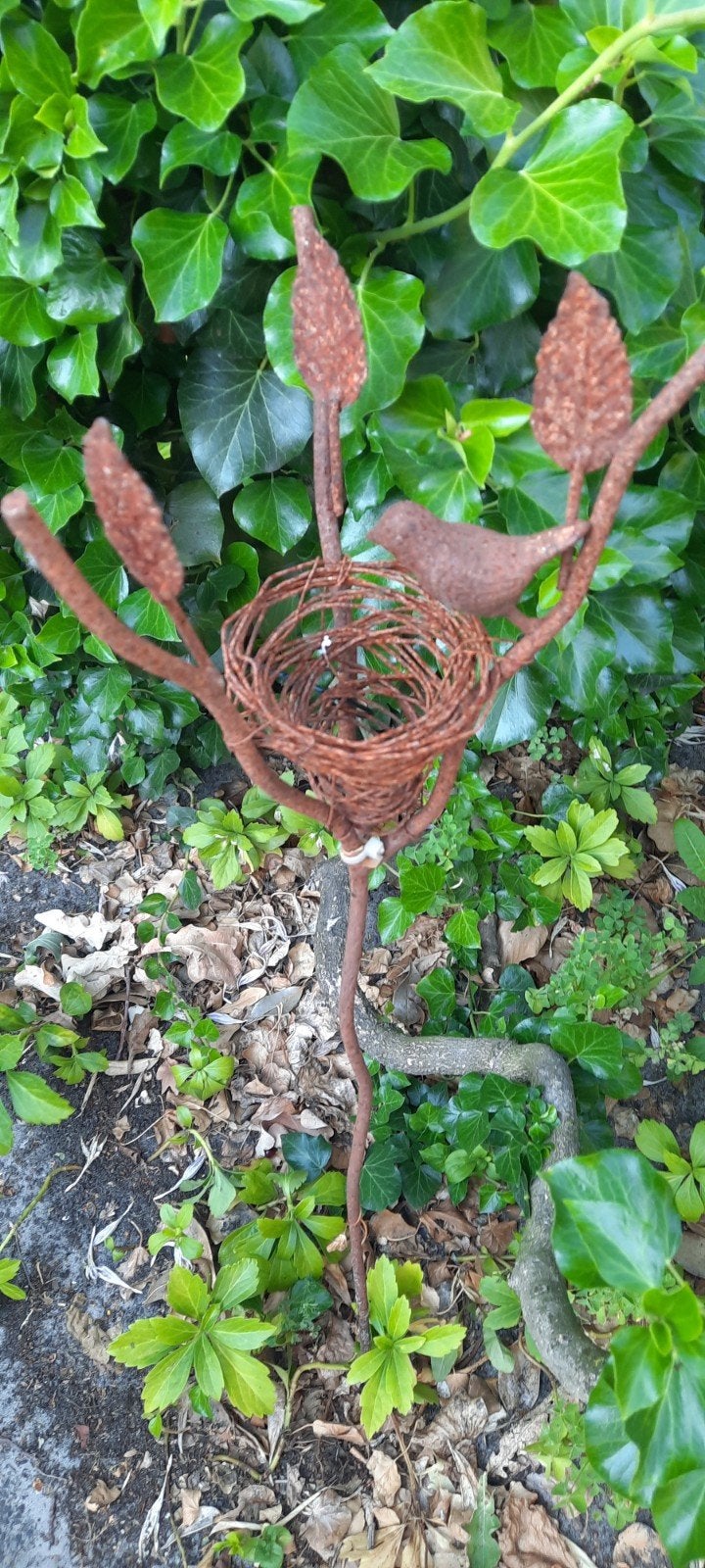 Decoratieve tuinsteker met vogelnestje en vogel, Tuin en Terras, Tuinstekers, Ophalen of Verzenden, Gebruikt