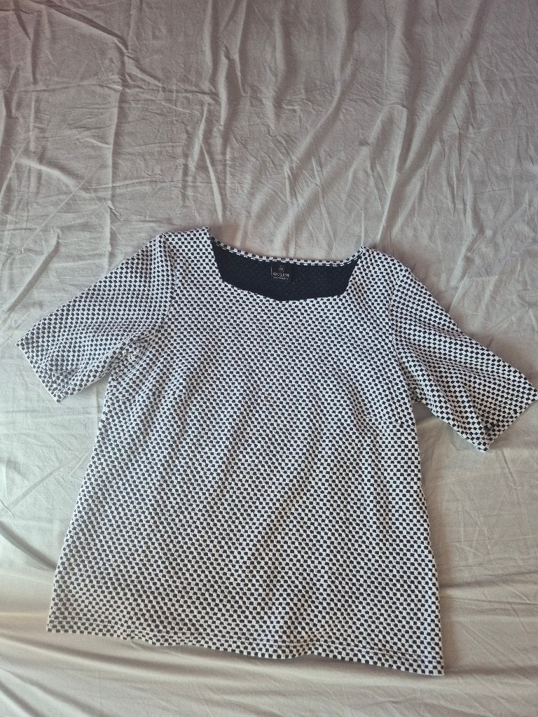 Madeleine zwart-wit t-shirt, Wit, Maat 42/44 (L), Ophalen of Verzenden, Zo goed als nieuw