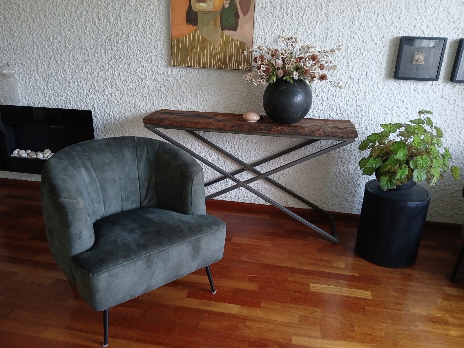 Stijlvolle groene fauteuil - Zo goed als nieuw, Minder dan 75 cm, Ophalen of Verzenden, Zo goed als nieuw, 50 tot 75 cm