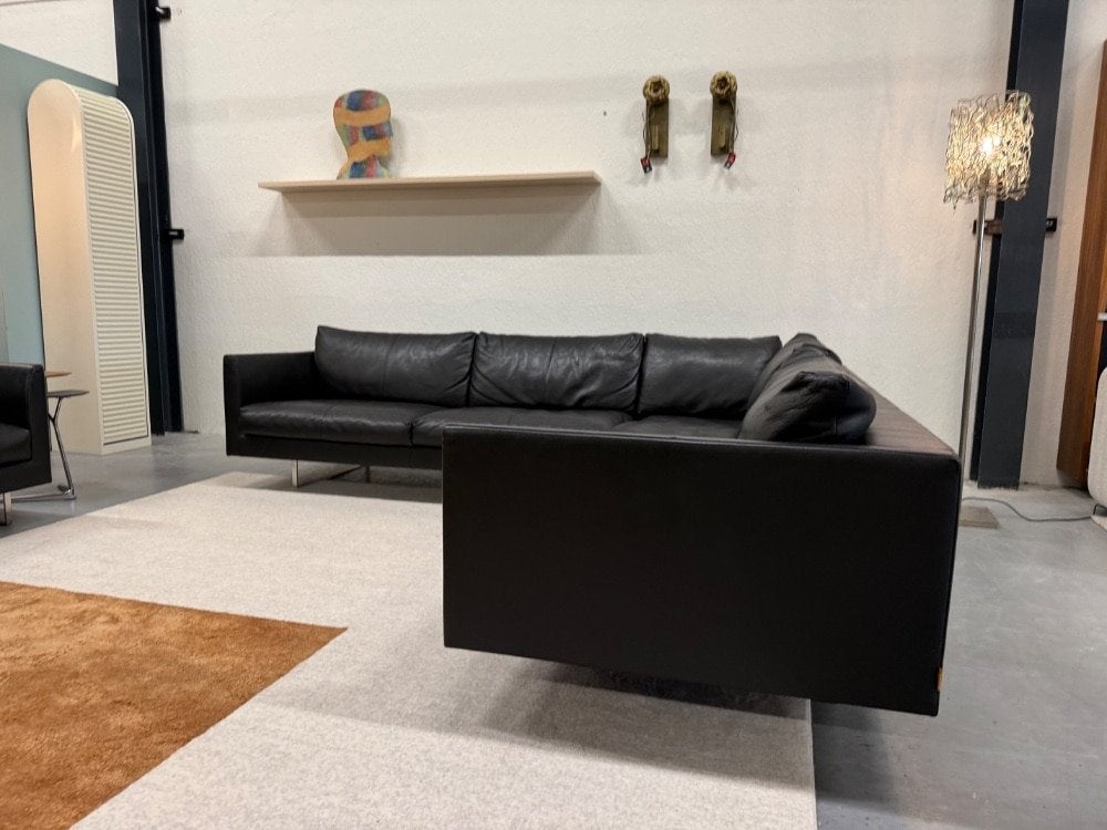 Montis Axel Hoekbank zwart leer Design Bank 280x260, Huis en Inrichting, 250 tot 300 cm, Hoekbank, Leer, Ophalen of Verzenden