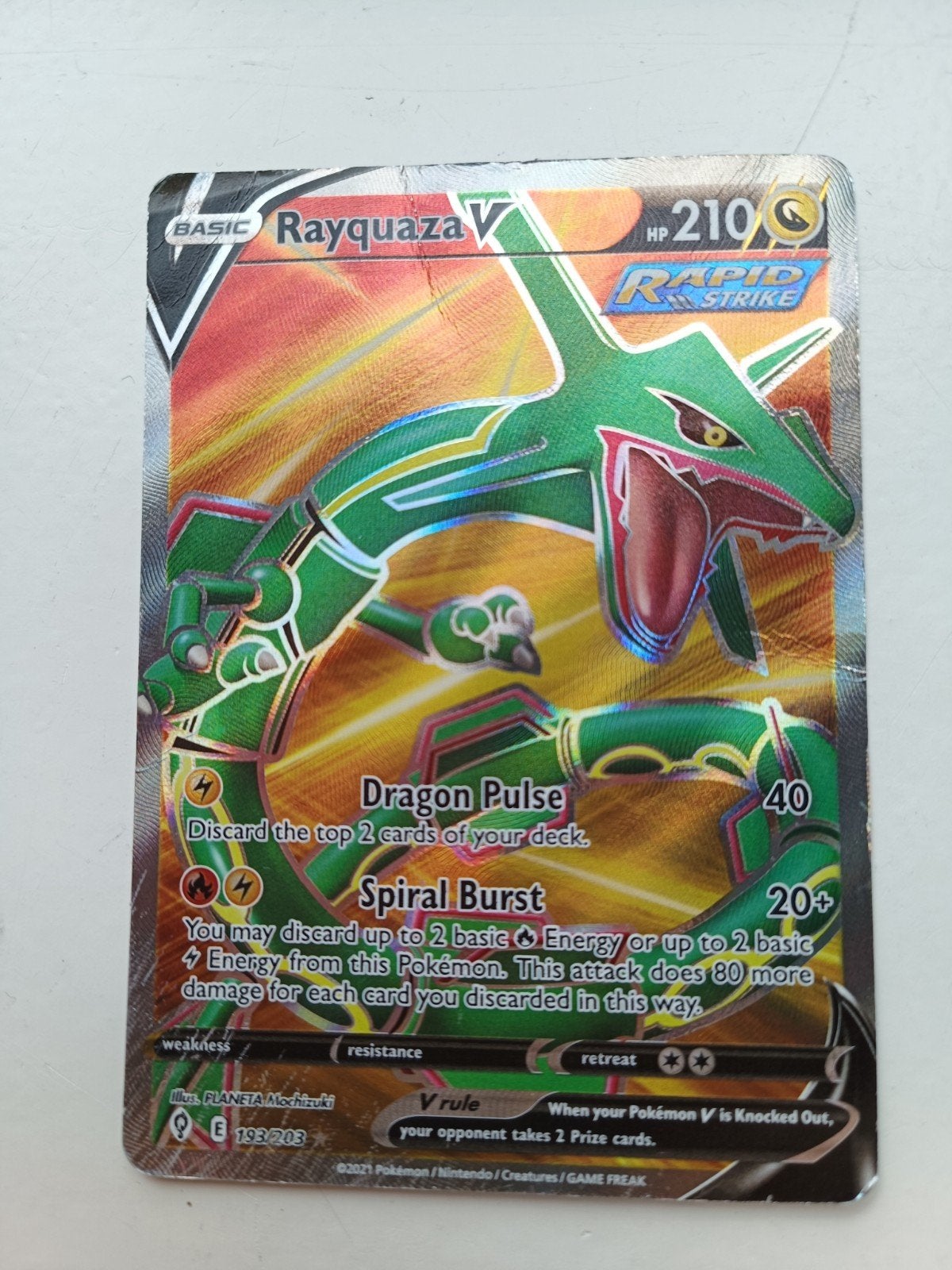 Rayquaza V 193/203, Ophalen of Verzenden, Gebruikt, Losse kaart