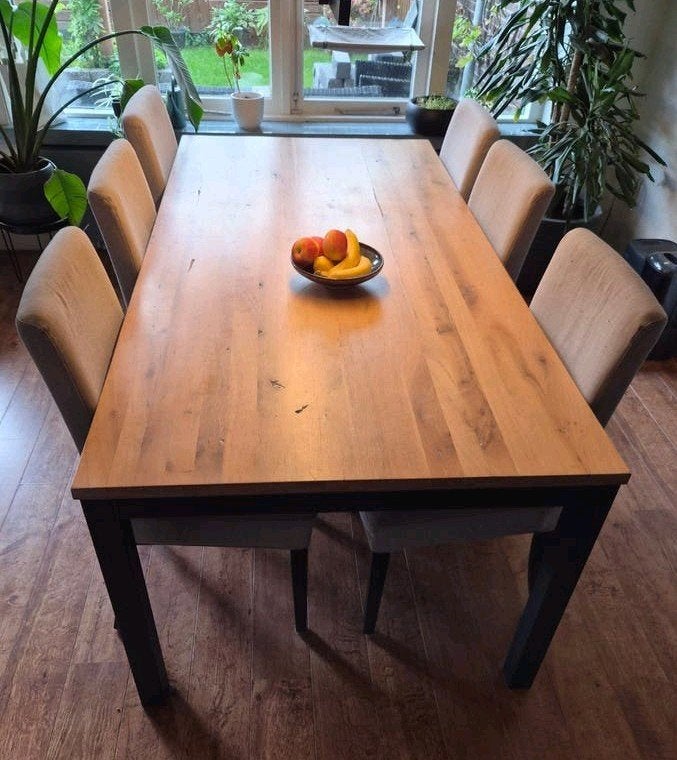 Grijze IKEA eetkamerstoelen (gebruikte staat), Ophalen, Gebruikt, Vijf, Zes of meer stoelen, Stof