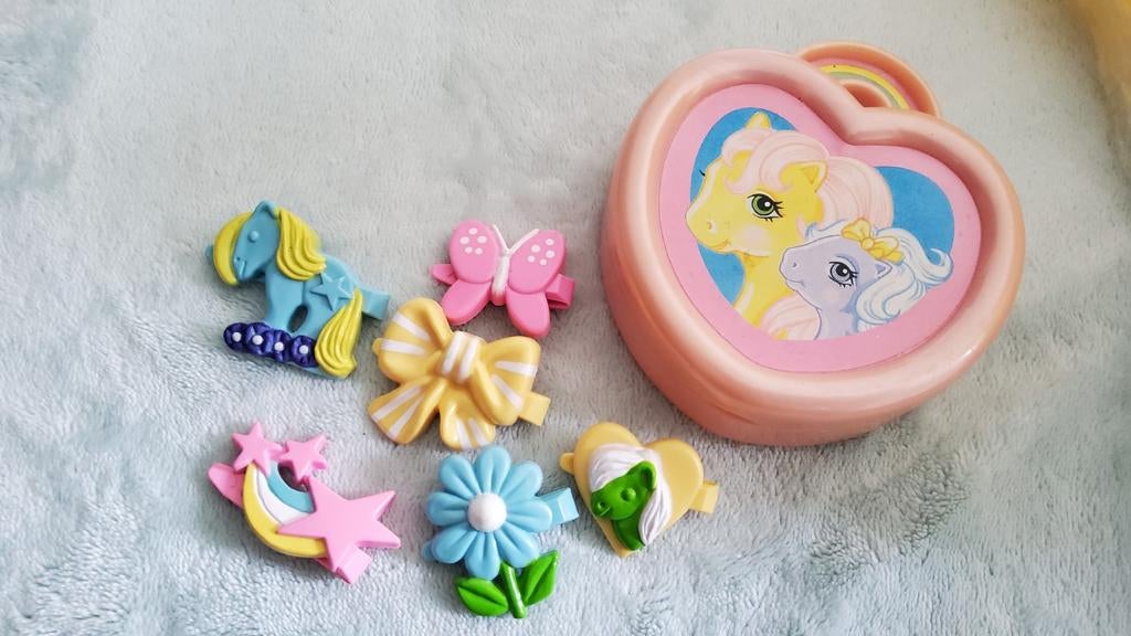 Vintage My Little Pony Hasbro G1 set Jewelry Box hart speld., Ophalen of Verzenden