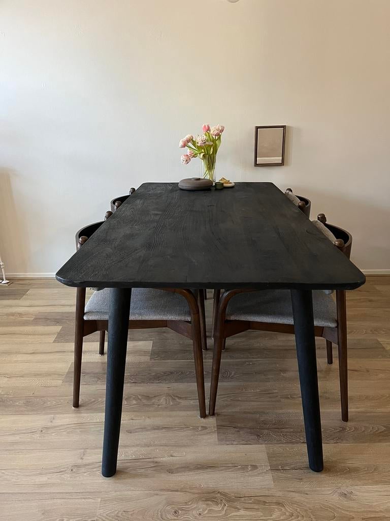 Eettafel van mango hout, Huis en Inrichting, Tafels | Eettafels, Ophalen, 50 tot 100 cm, Zo goed als nieuw, Vijf personen of meer