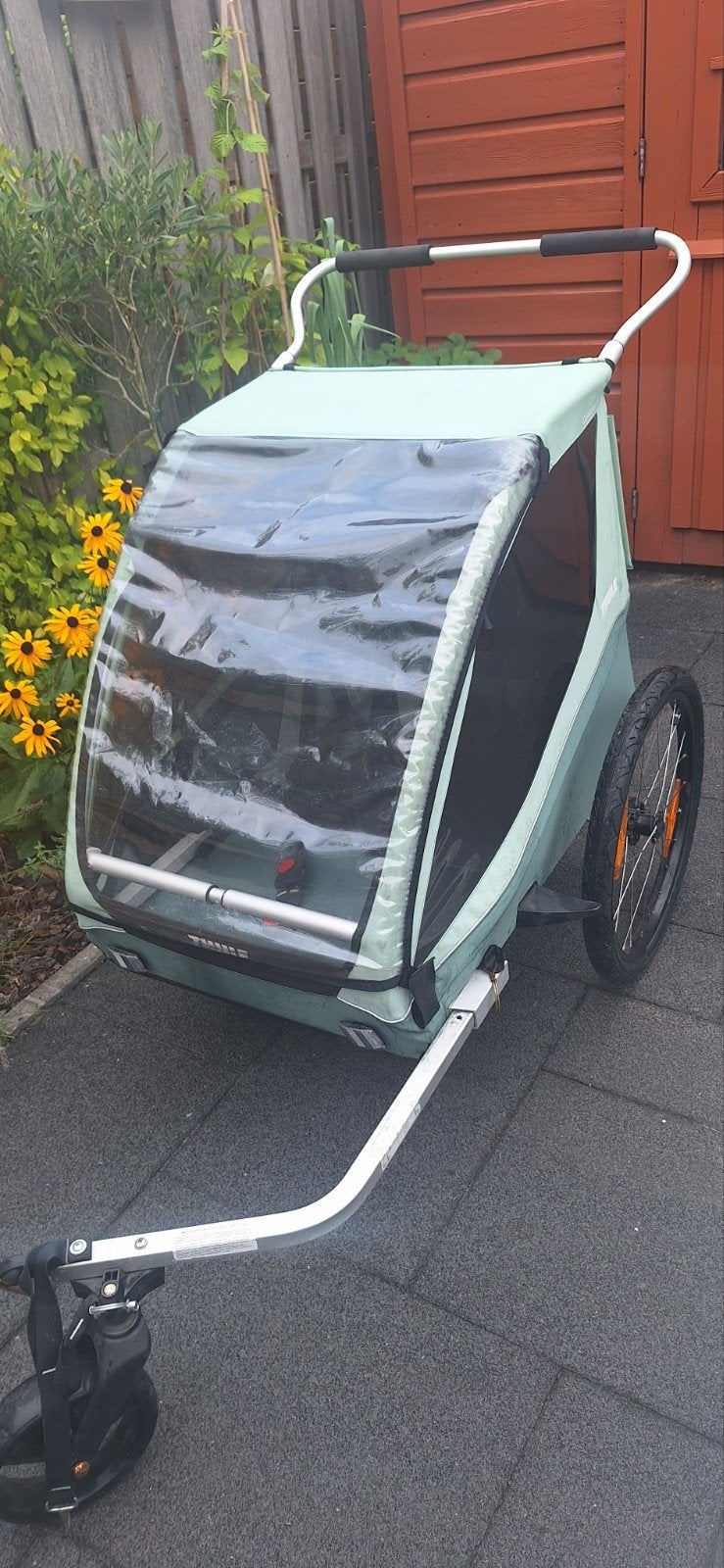 Thule Coaster 2 XT Fietskar met Infant Sling en beschermhoes, Ophalen, Gebruikt, Opvouwbaar, 40 tot 60 kg