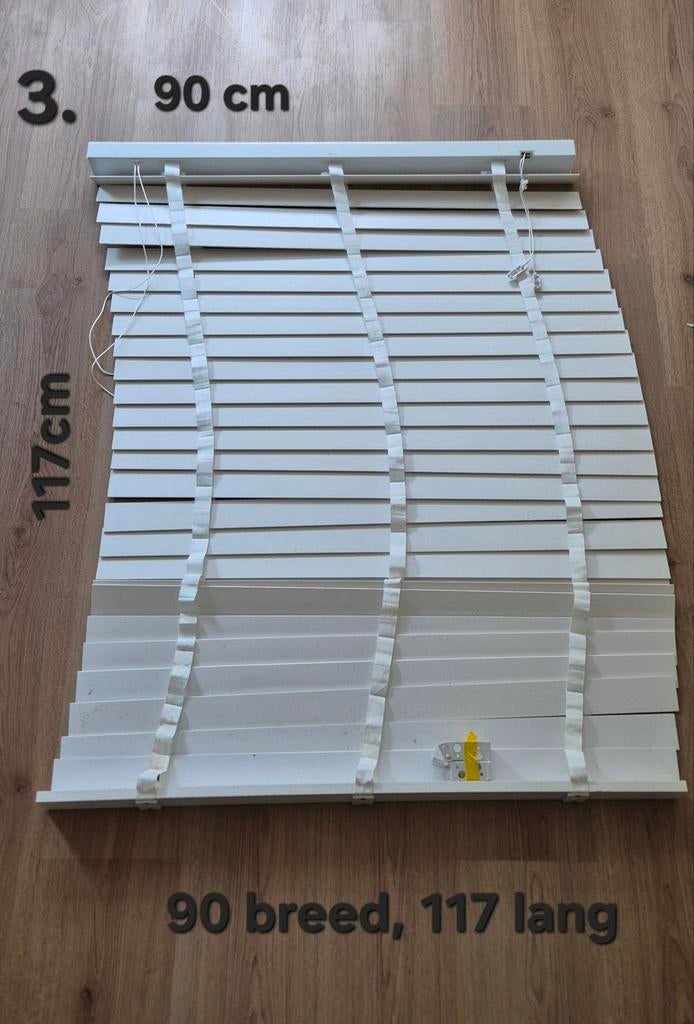 Houten Jaloezie 90 bij 117 cm, Ophalen, 50 tot 100 cm, Zo goed als nieuw, Wit