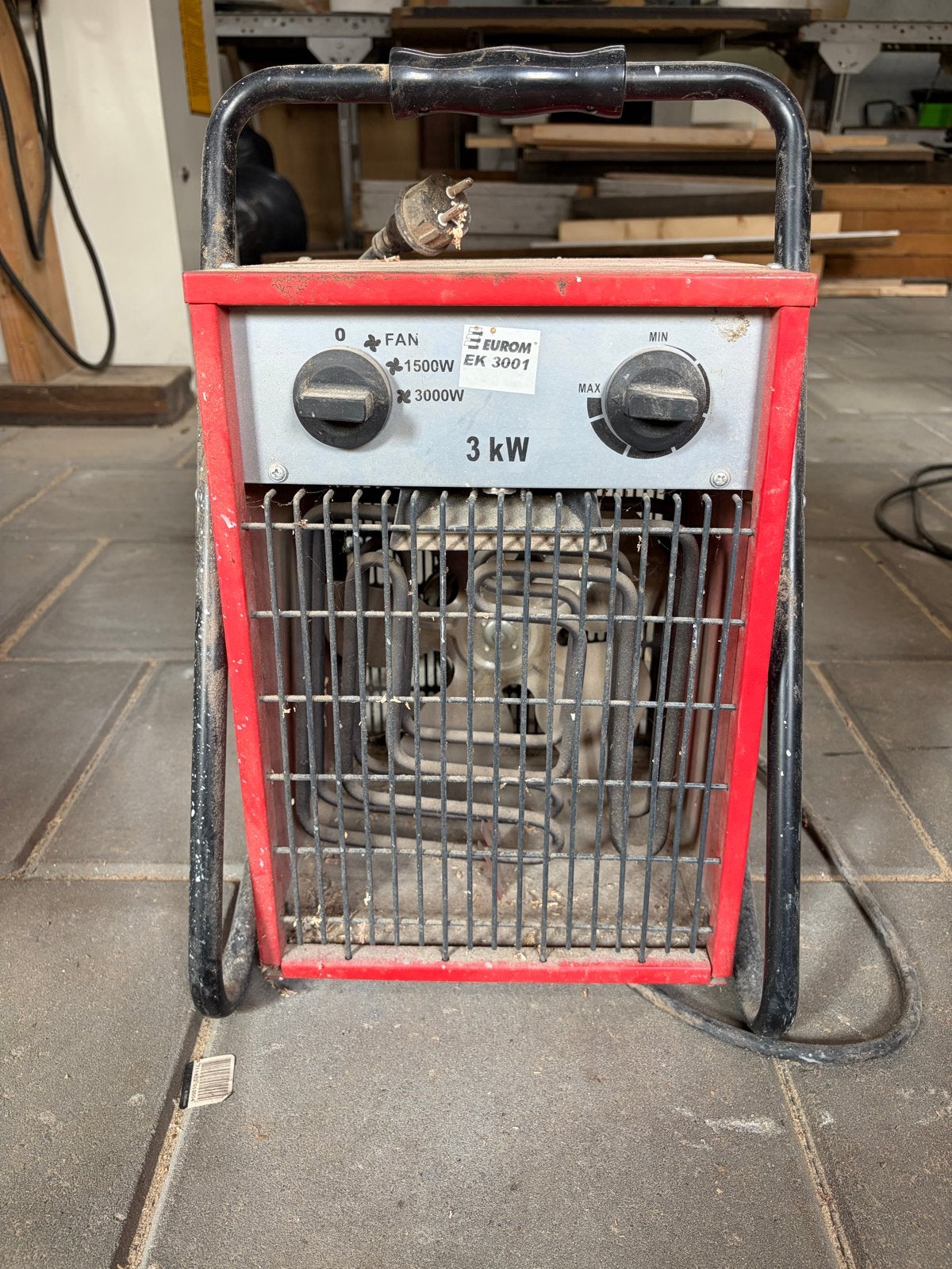 Eurom EK 3001 Elektrische Kachel 3000W, Doe-het-zelf en Verbouw, Verwarming en Radiatoren, Gebruikt, Kachel, 800 watt of meer