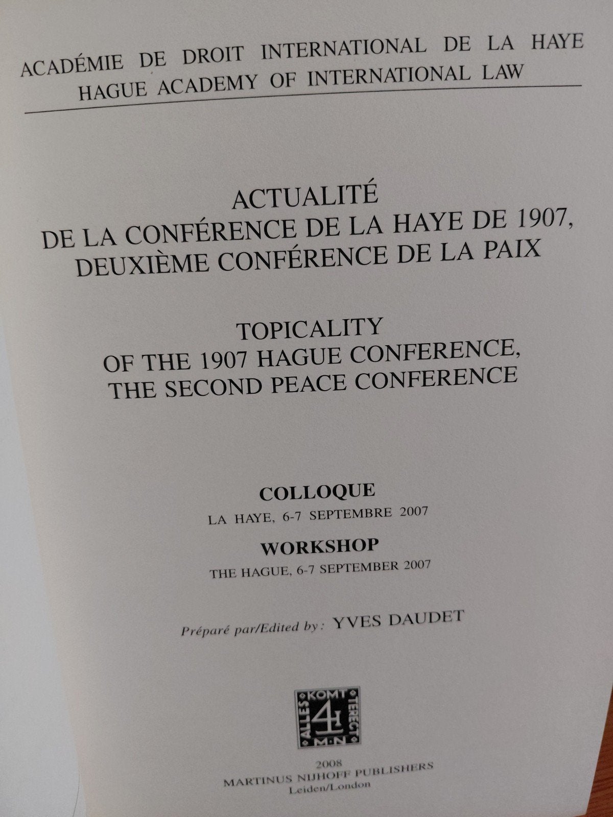 Actualité van de Haagse Conferentie van 1907, Yves Daudet, Ophalen of Verzenden, Gamma, WO