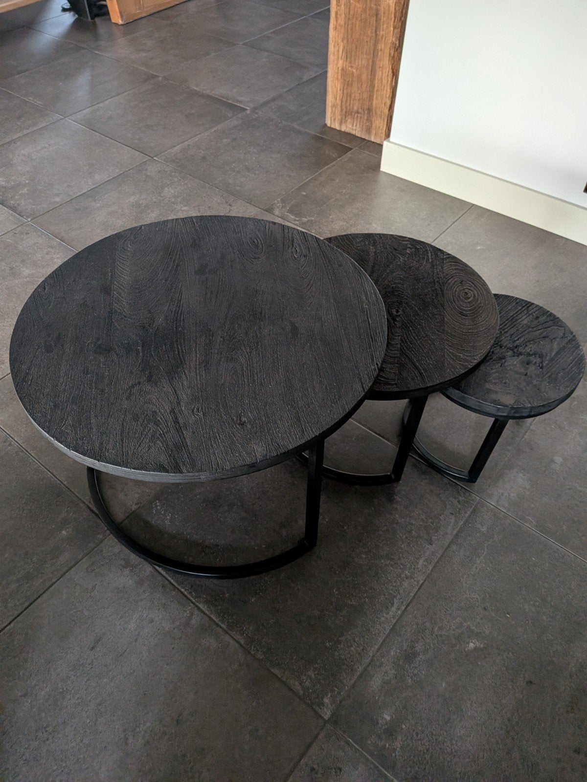 Salontafeltjes 3 stuks, Ophalen, Rond, 50 tot 100 cm, 50 tot 100 cm