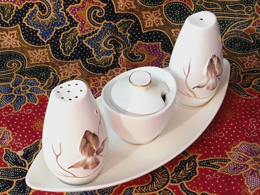 Mooi oud Carlton peper, zout en mosterd uit Engeland 23,2 cm