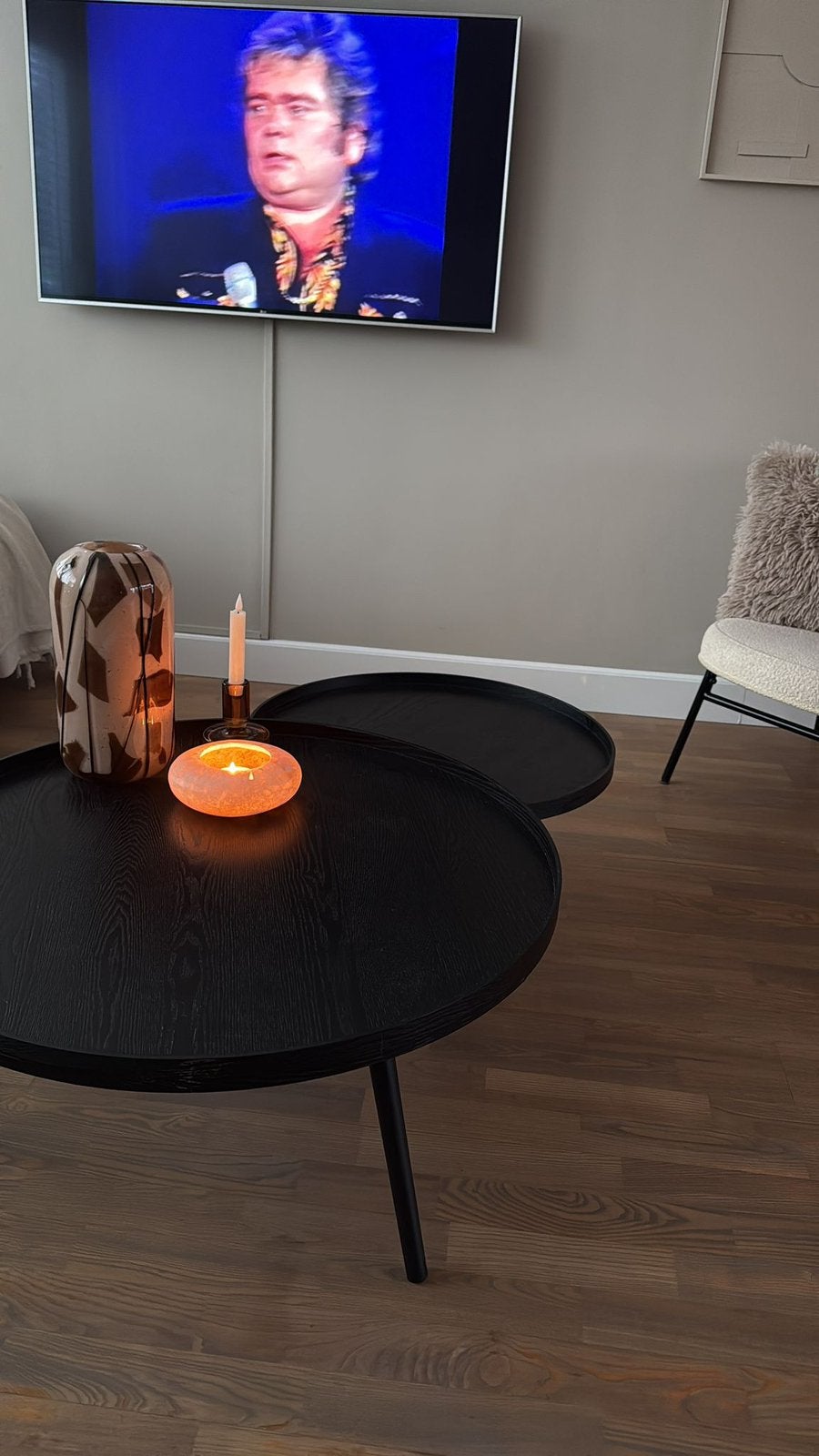 Woood Salon tafel 2 delig, Ophalen, Zo goed als nieuw, Rond, 50 tot 100 cm