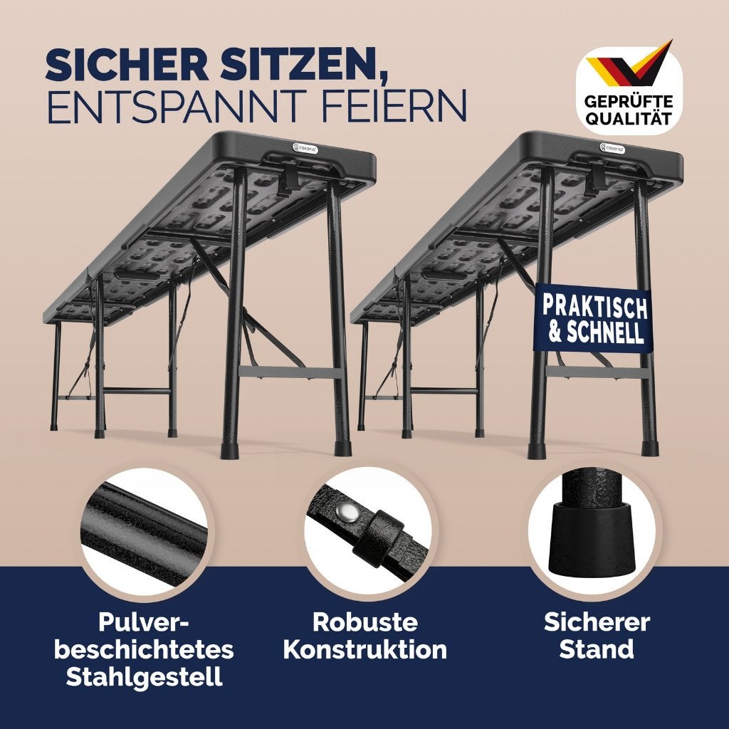 2x Bierbank picknickbank antraciet kunststof GRATIS BEZORGD!, Verzenden, Nieuw, Nvt, Nvt