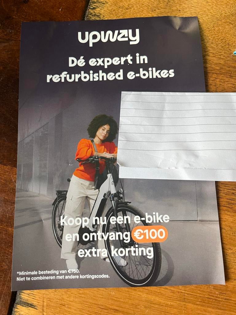 Upway kortingsbonnen: €100 en €125 korting op e-bikes, Fietsen en Brommers, Elektrische fietsen, Nieuw, Overige merken, Ophalen of Verzenden