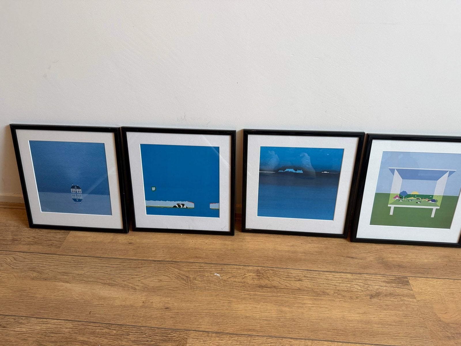 Han Jansen - Groningse Landschappen (set van 4), Papier/karton, Ingelijst, Print, Landschap