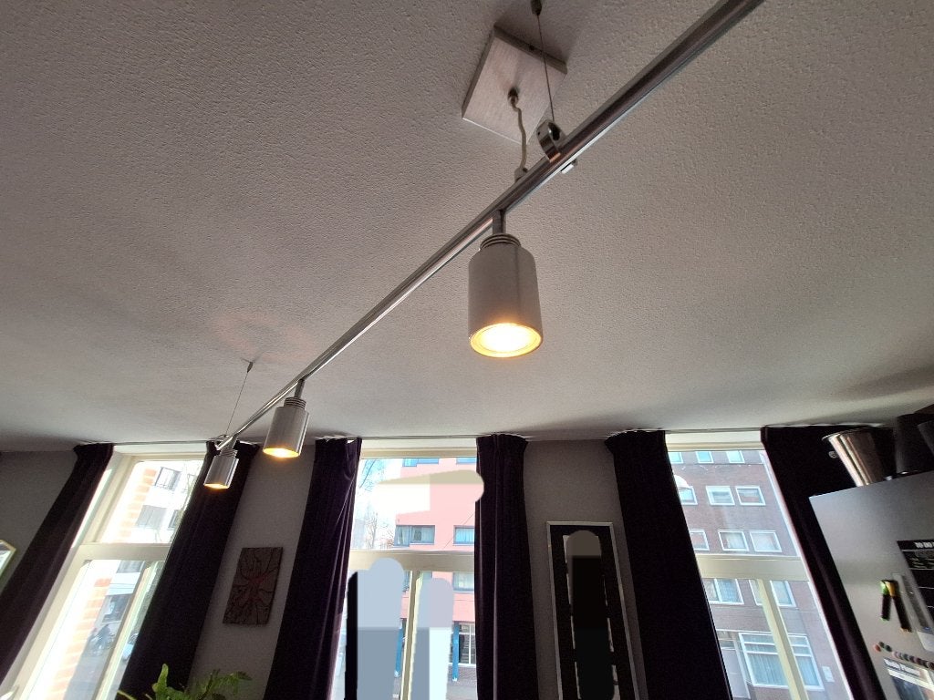 Plafondlamp 3-spots, Ophalen, Gebruikt, Inclusief lichtbron, Overige fittingen