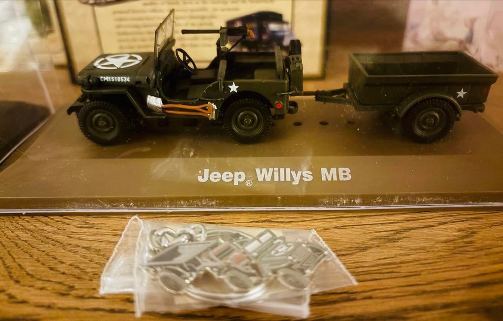 Jeep Willys MB schaalmodel met aanhanger, Auto, 1:32 tot 1:50, Zo goed als nieuw, Ophalen