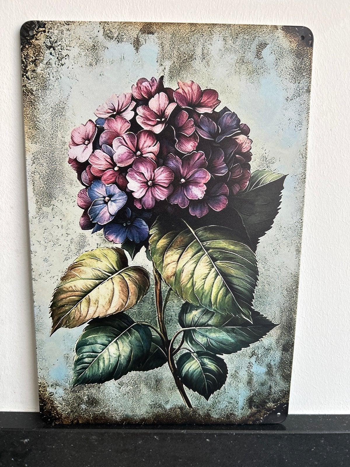 2D Bedrukt Aluminium Paneel Hortensia 20x30 cm, Huis en Inrichting, Metaal, Meerkleurig, Nieuw, Ophalen of Verzenden