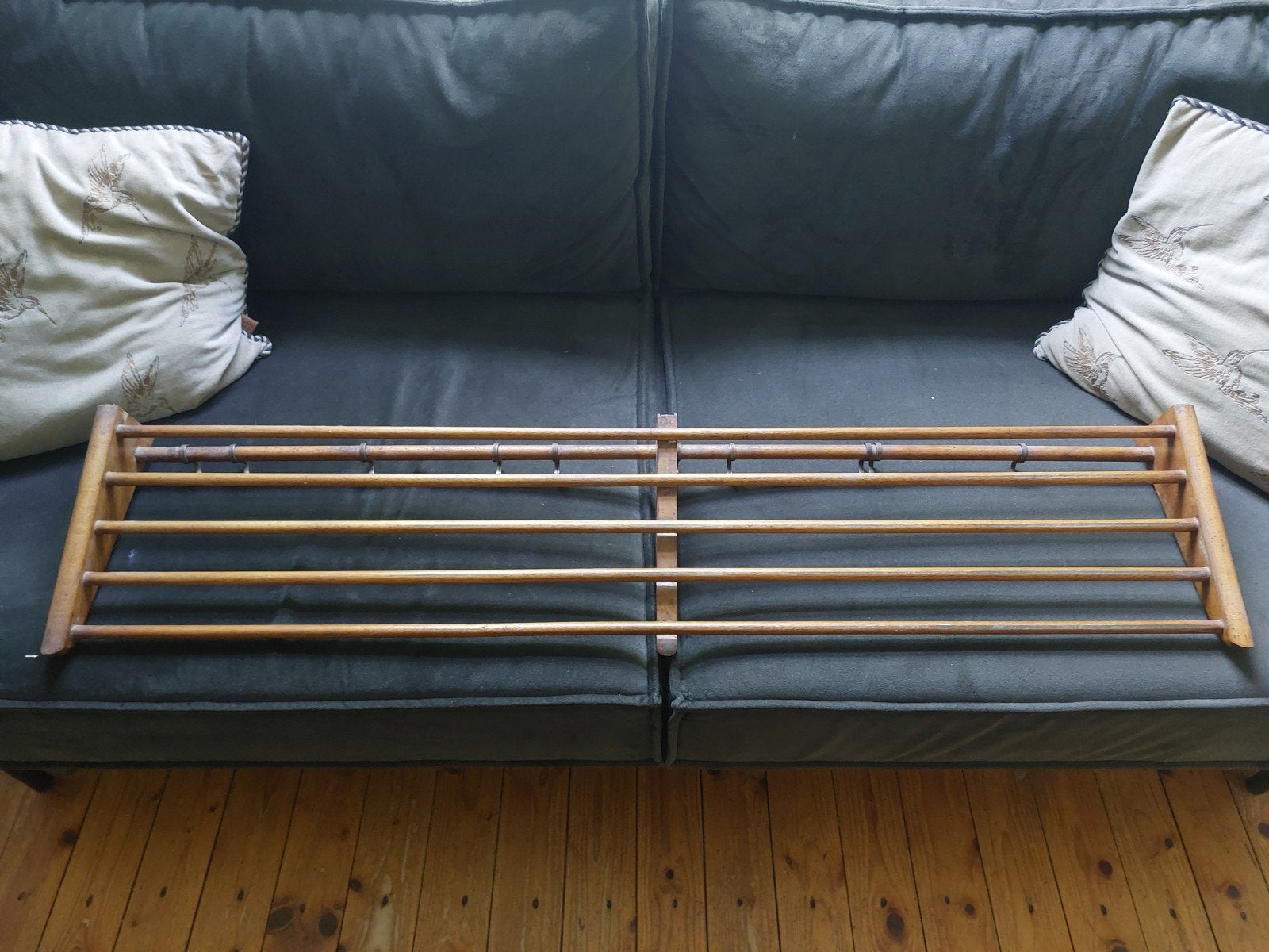 Vintage houten pannenrek, Ophalen