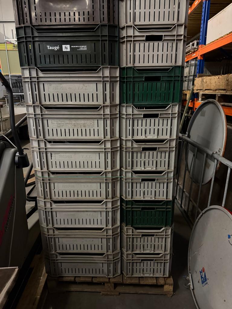 61 stapelbare kratten en bakken/veilingkisten, Gebruikt, 40 tot 60 cm, 50 tot 75 cm, Bak of Kist