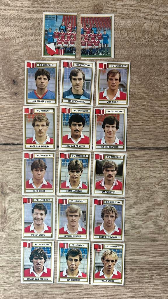 Panini Voetbal 83 plaatjes FC Utrecht 17x, Ophalen of Verzenden, Zo goed als nieuw, Meerdere stickers