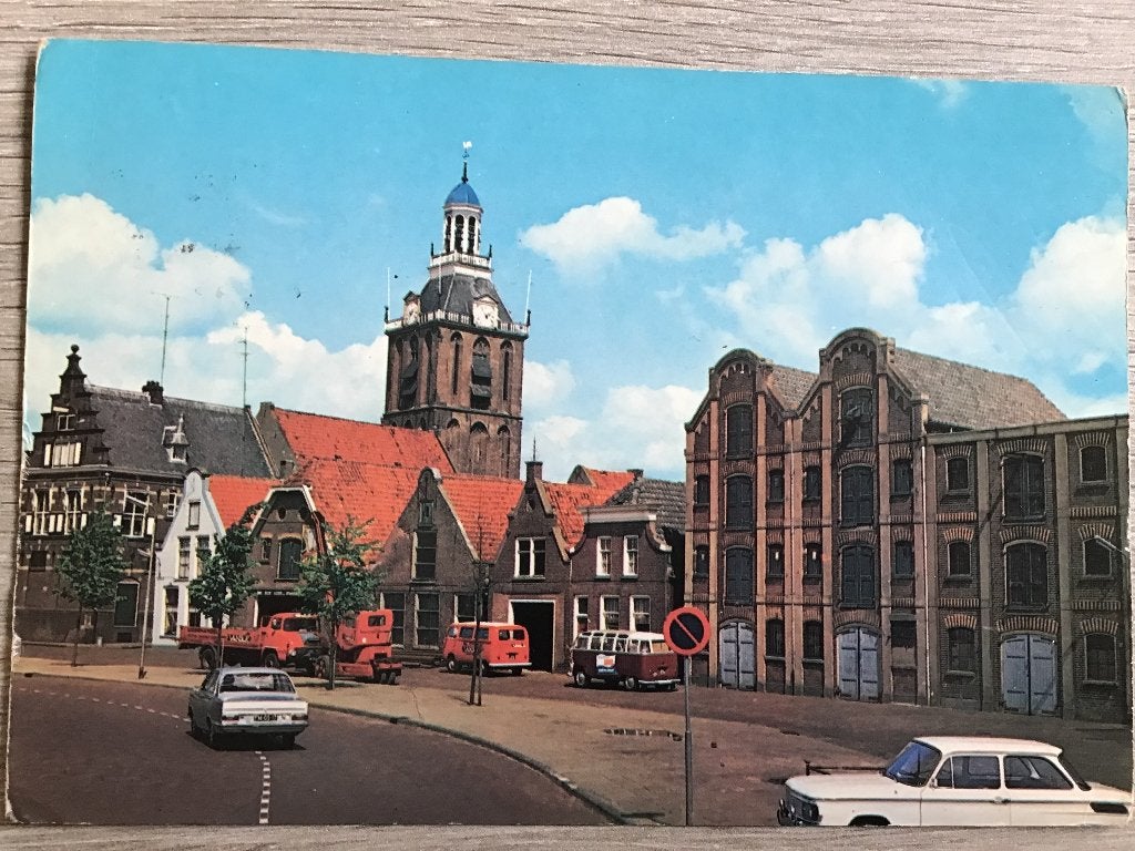 Oude Ansichtkaart Meppel - Kleine Oever met N.H. Kerk 1969, Ophalen of Verzenden, 1960 tot 1980, Gelopen, Drenthe
