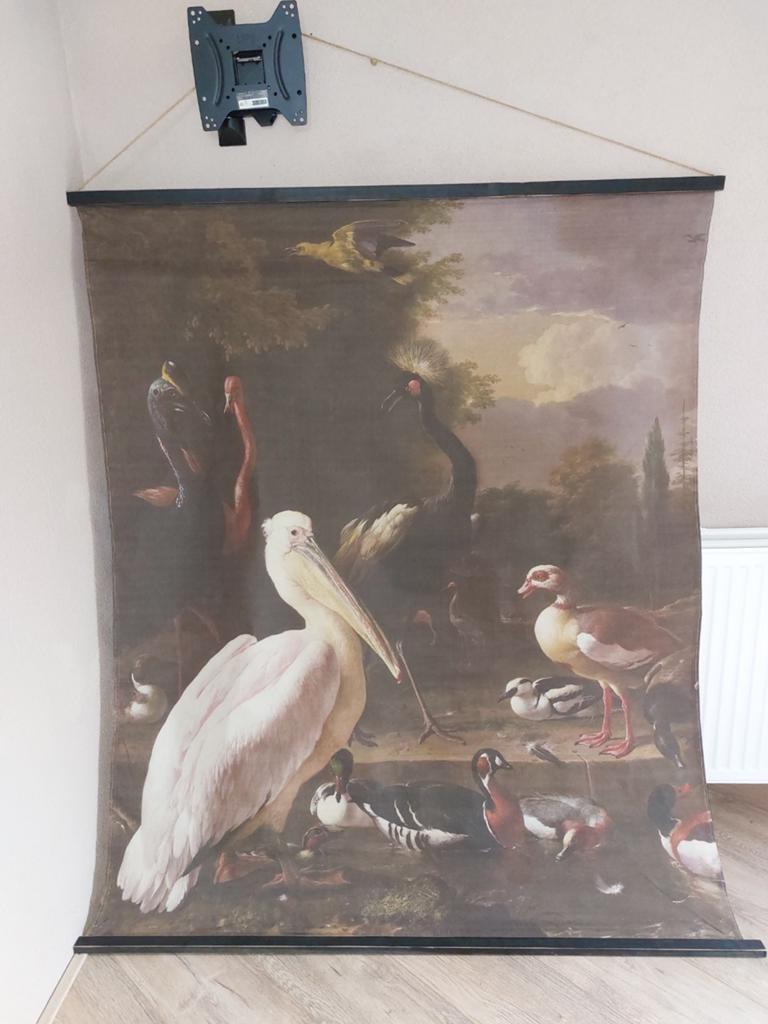 Grote wanddecoratie met vogels - Klassieke stijl, Ophalen, 100 tot 125 cm, 75 cm of meer, Print