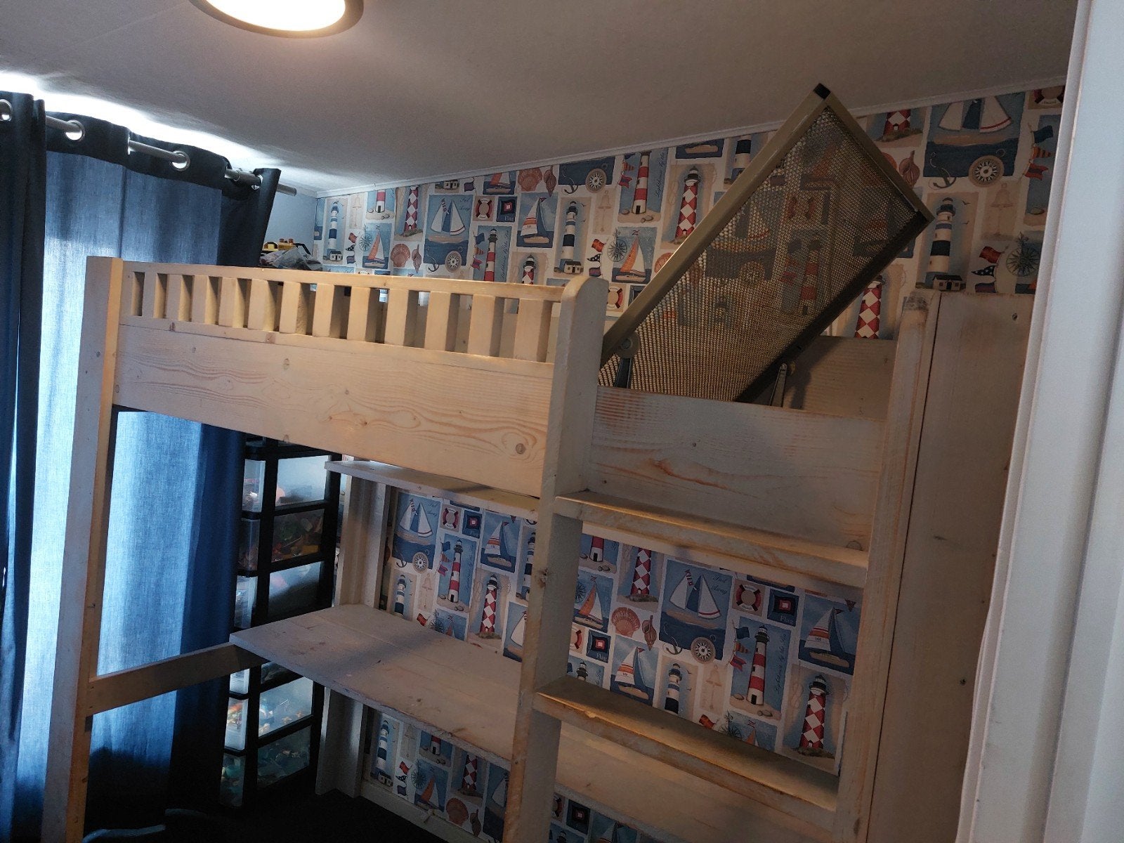 hoogslaper met buro, Ophalen, Gebruikt, Eenpersoons, 90 cm