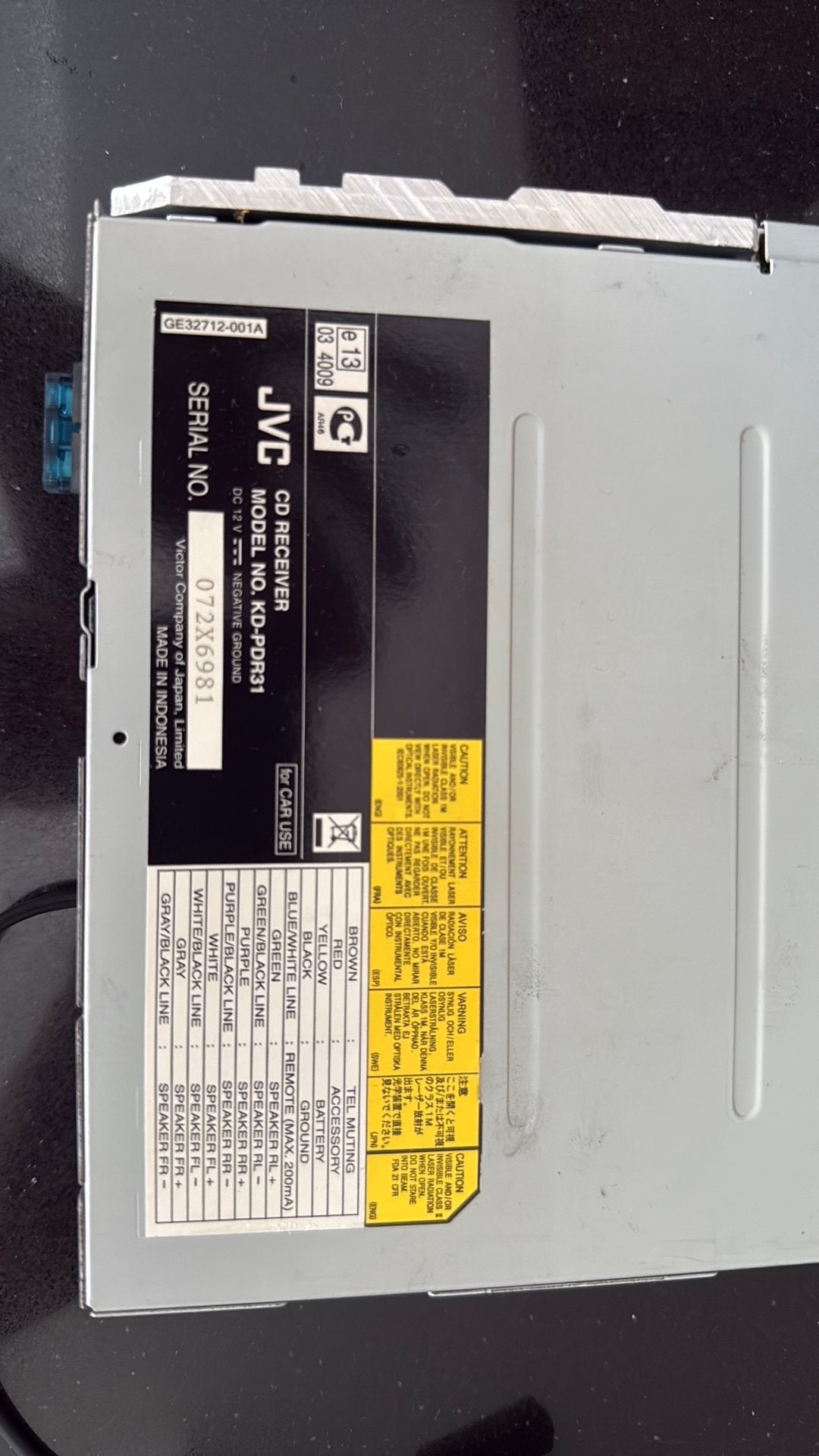 JVC autoradio - KD-PDR31, Auto diversen, Ophalen of Verzenden, Zo goed als nieuw