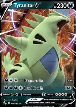 TYRANITAR V 158/264 - FUSION STRIKE, Ophalen of Verzenden, Nieuw, Losse kaart, Foil