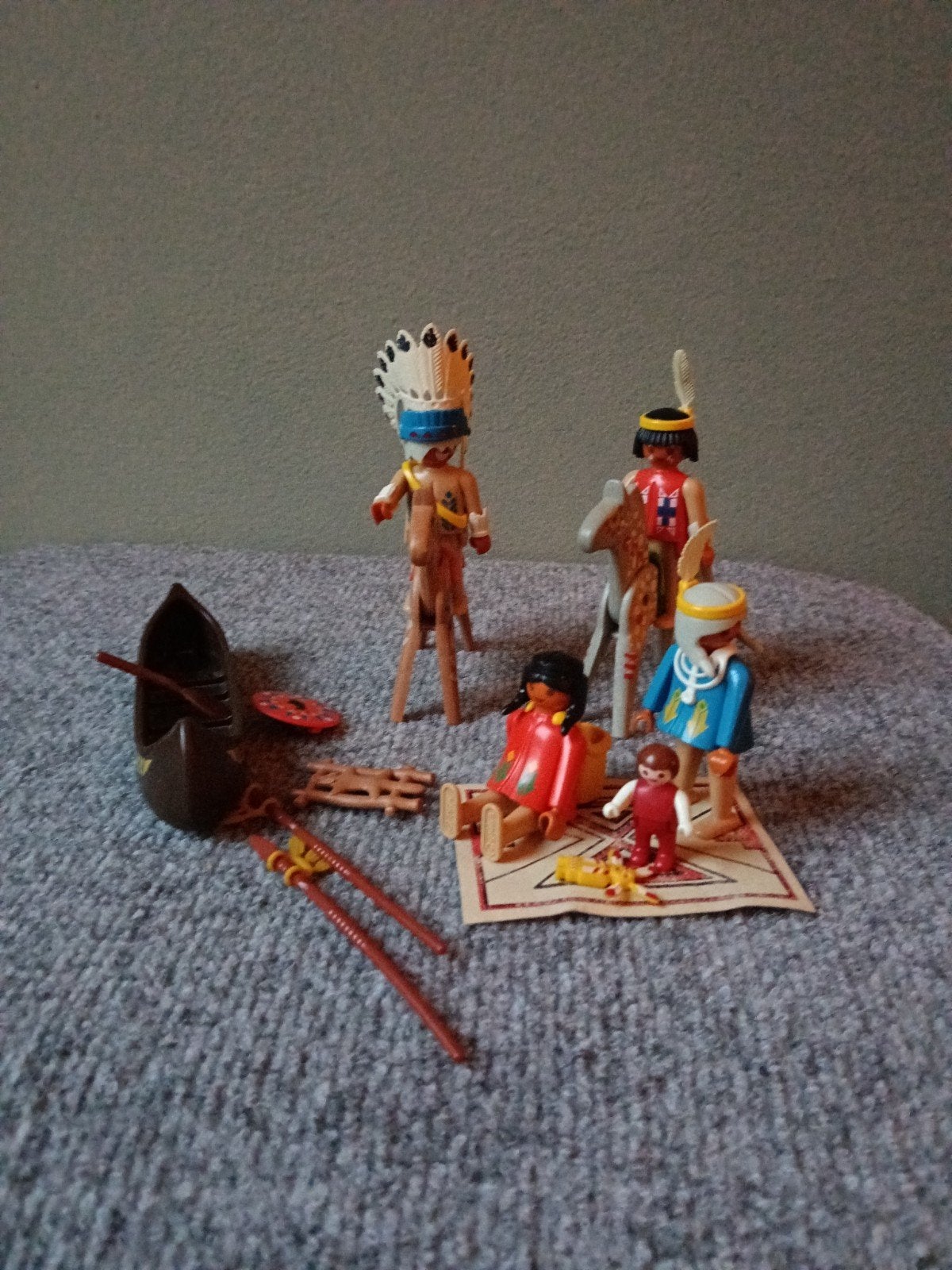 Playmobil Indianen set met figuren en kano, Gebruikt, Complete set, Brandstätterstr. 2-10, 90513 Zirndorf, Duitsland, Ophalen of Verzenden